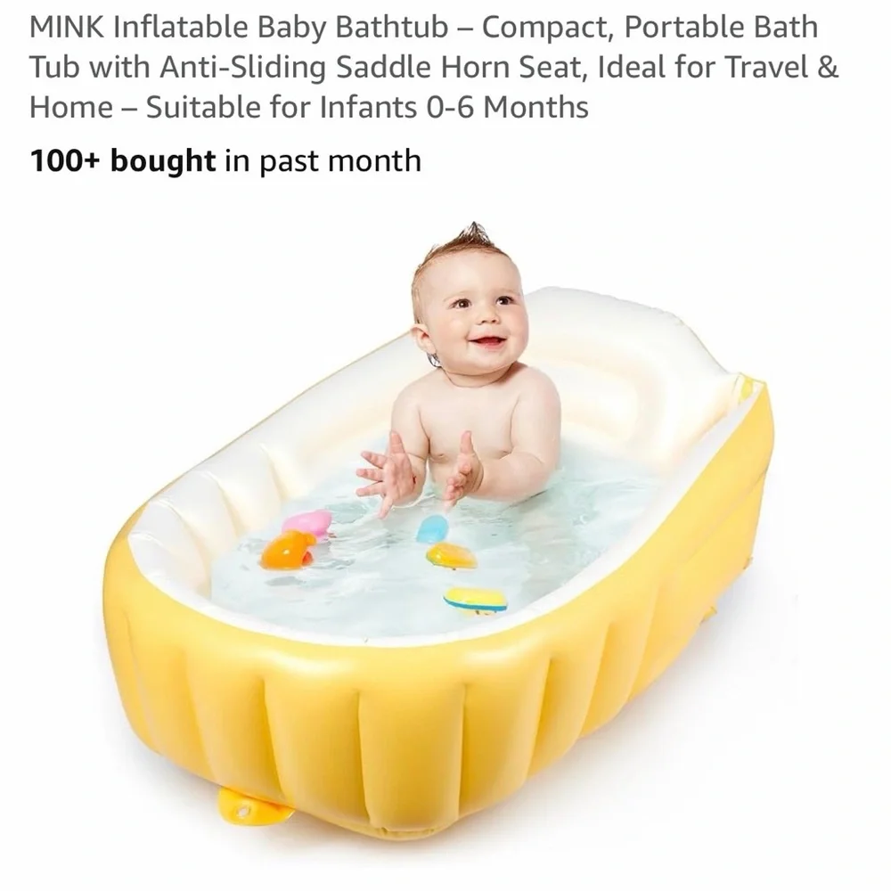 MINK Inflatable Baby Bathtub in Cream and Orange